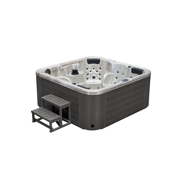 Luxury Spas 6 Person 51 Jet Acrylic Square Hot Tub with Ozonator in
